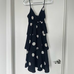 Polka dot tiered dress